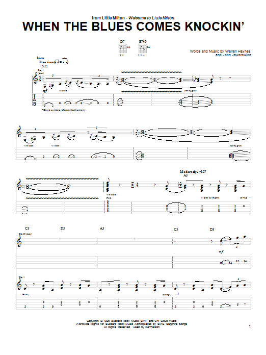 Download Warren Haynes When The Blues Comes Knockin' Sheet Music and learn how to play Guitar Tab PDF digital score in minutes
