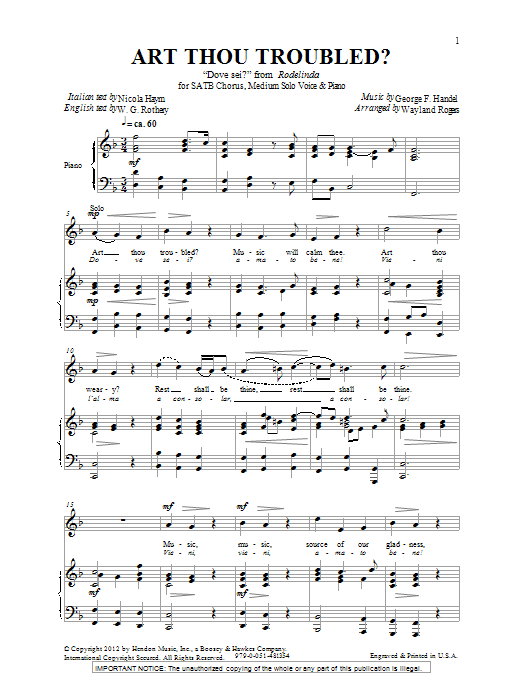 Download Wayland Rogers Art Thou Troubled? Sheet Music and learn how to play SATB Choir PDF digital score in minutes