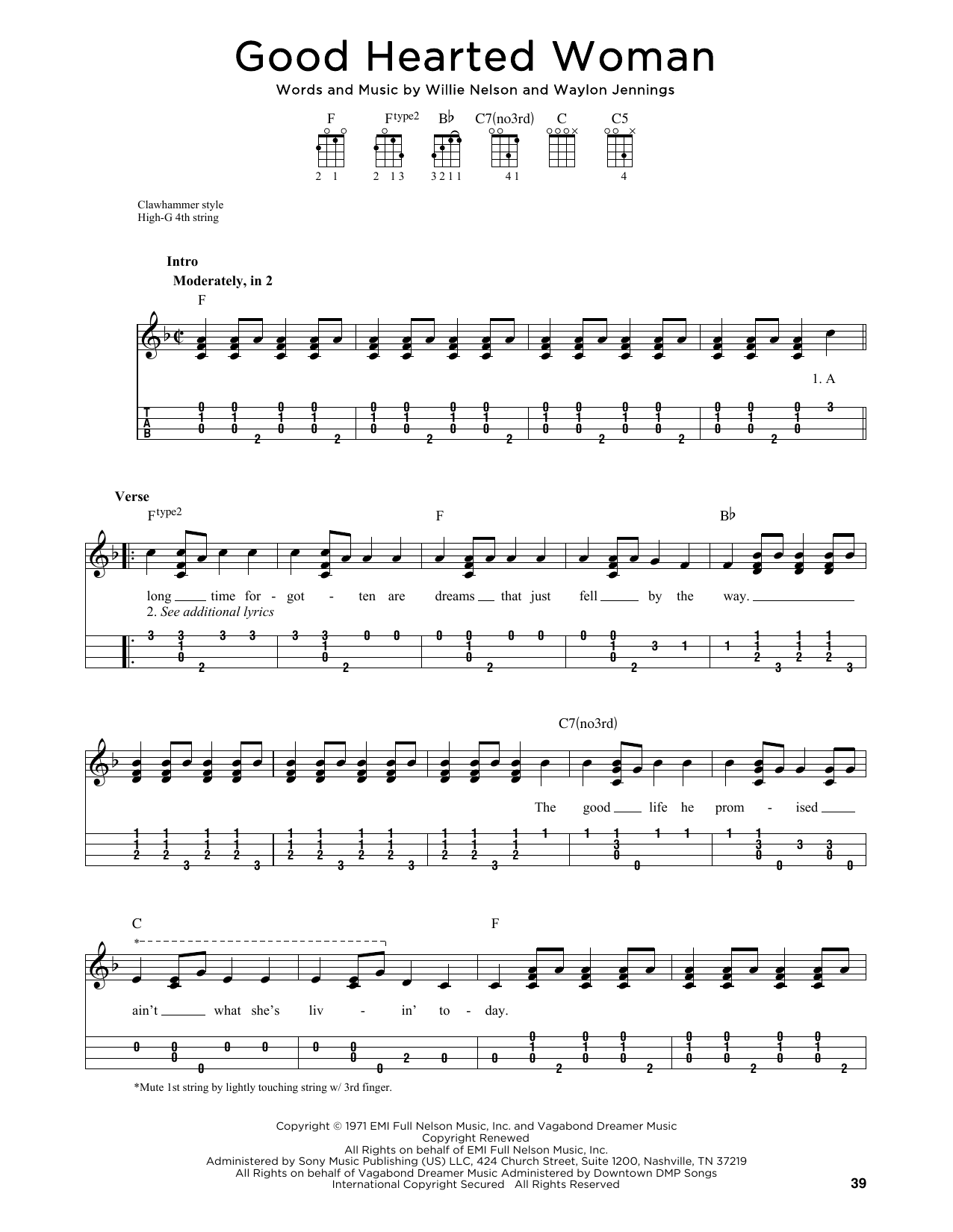 Download Waylon Jennings & Willie Nelson Good Hearted Woman (arr. Jim Schustedt) Sheet Music and learn how to play Ukulele PDF digital score in minutes