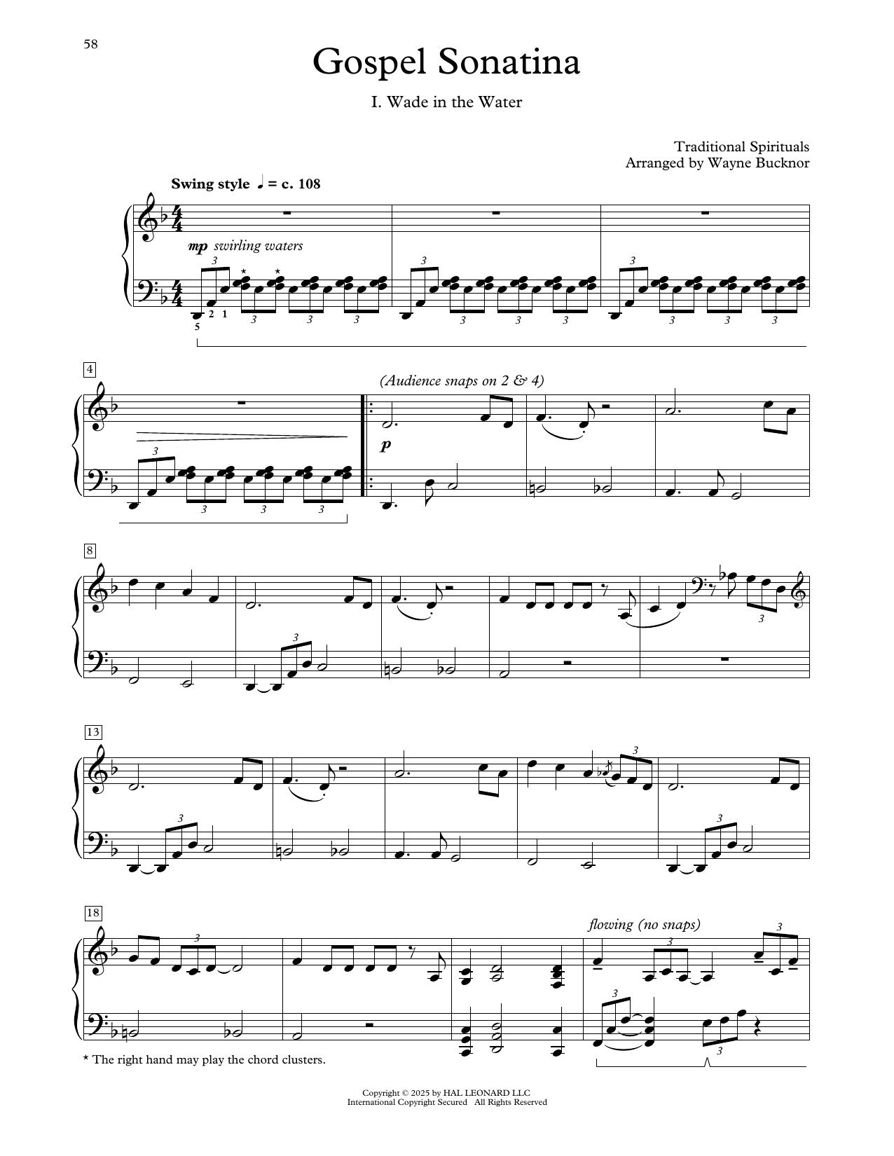 Download Wayne Bucknor Gospel Sonatina Sheet Music and learn how to play Educational Piano PDF digital score in minutes
