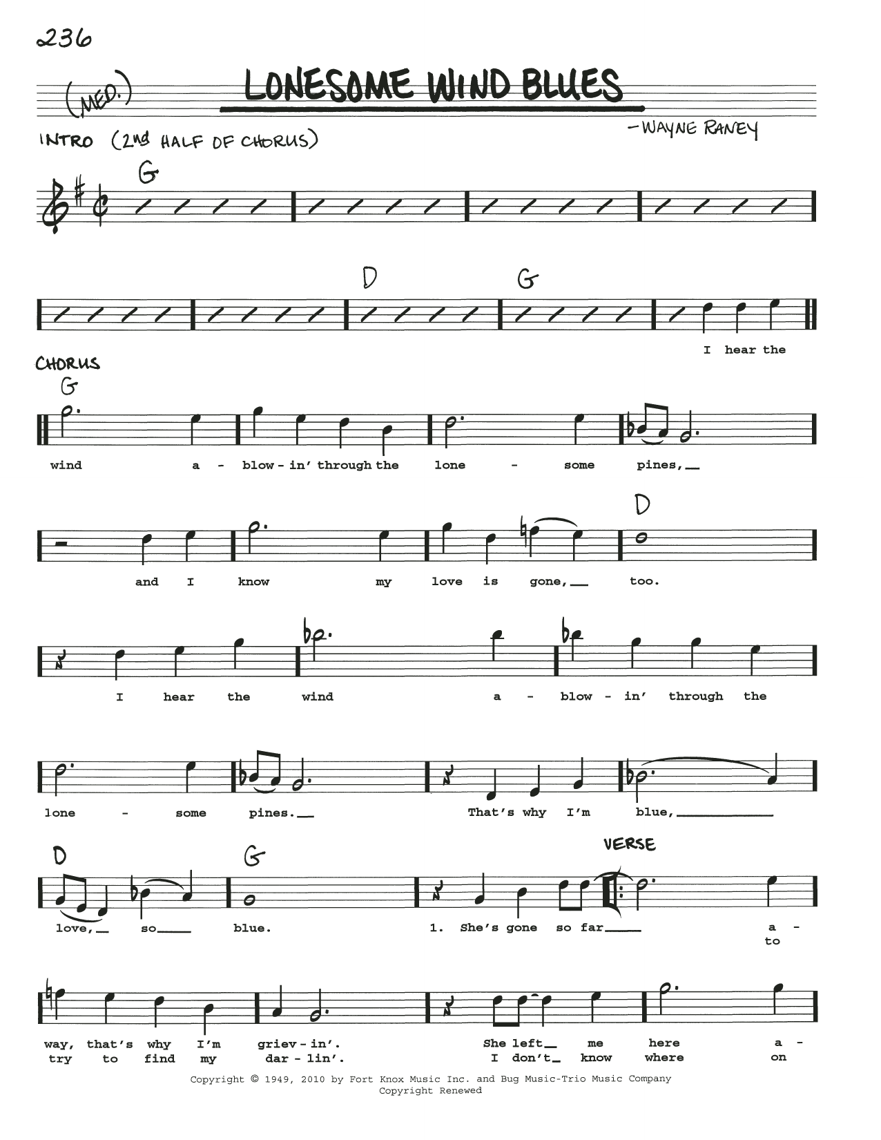 Download Wayne Raney Lonesome Wind Blues Sheet Music and learn how to play Real Book – Melody, Lyrics & Chords PDF digital score in minutes