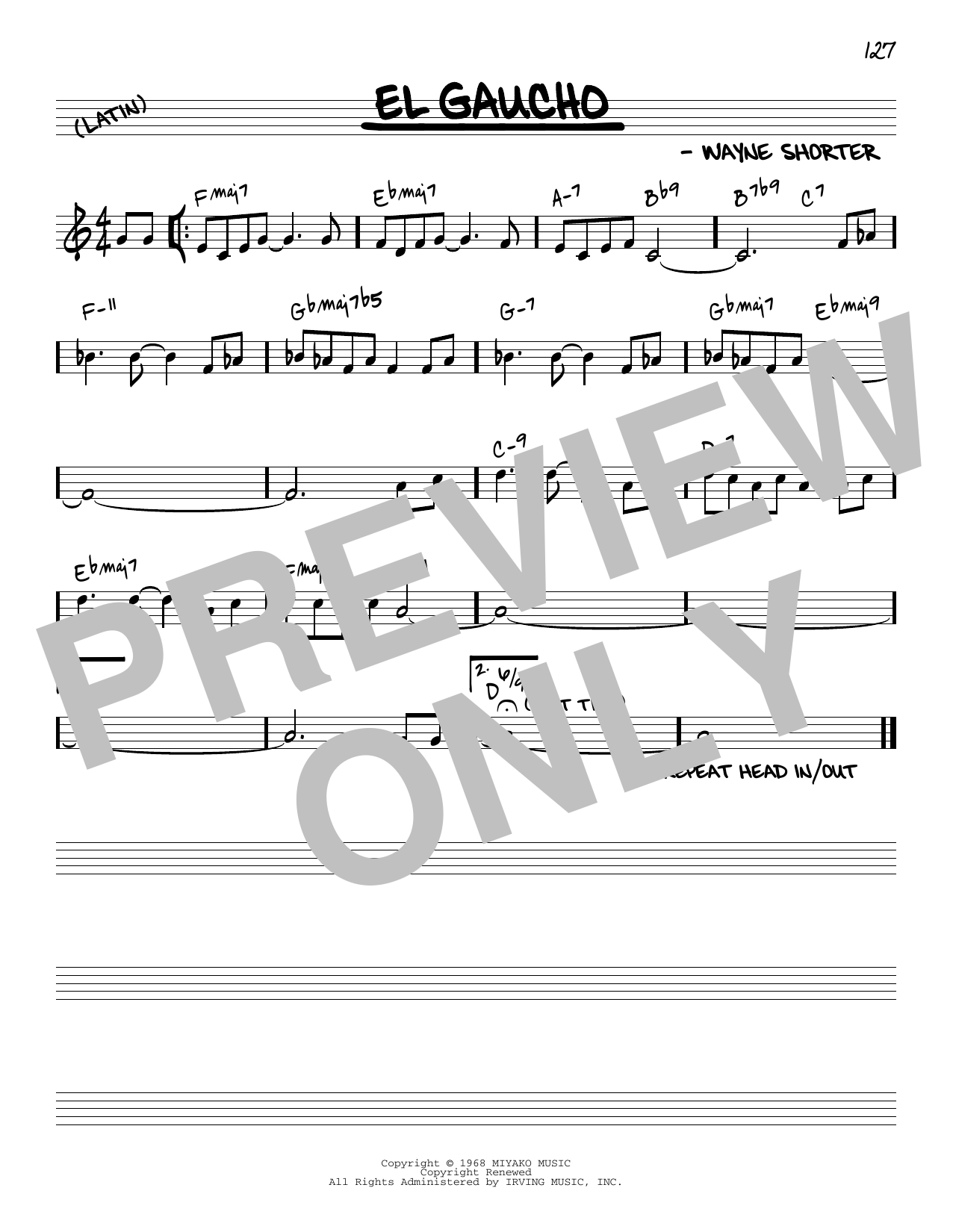 Download Wayne Shorter El Gaucho [Reharmonized version] (arr. Jack Grassel) Sheet Music and learn how to play Real Book – Melody & Chords PDF digital score in minutes