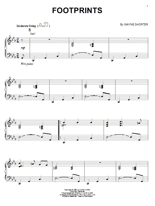 Download Wayne Shorter Footprints Sheet Music and learn how to play Guitar Tab PDF digital score in minutes