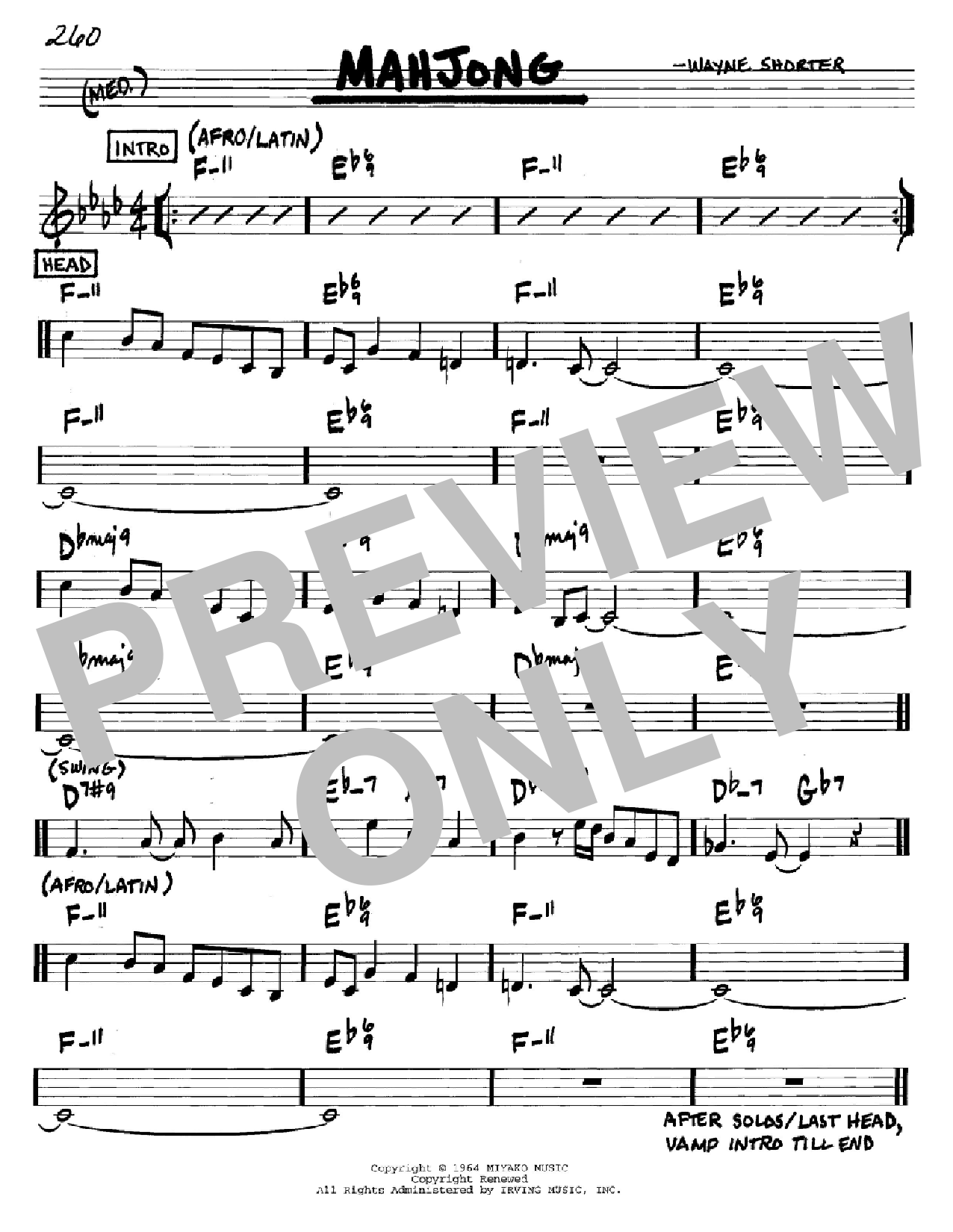 Download Wayne Shorter Mahjong Sheet Music and learn how to play TSXTRN PDF digital score in minutes