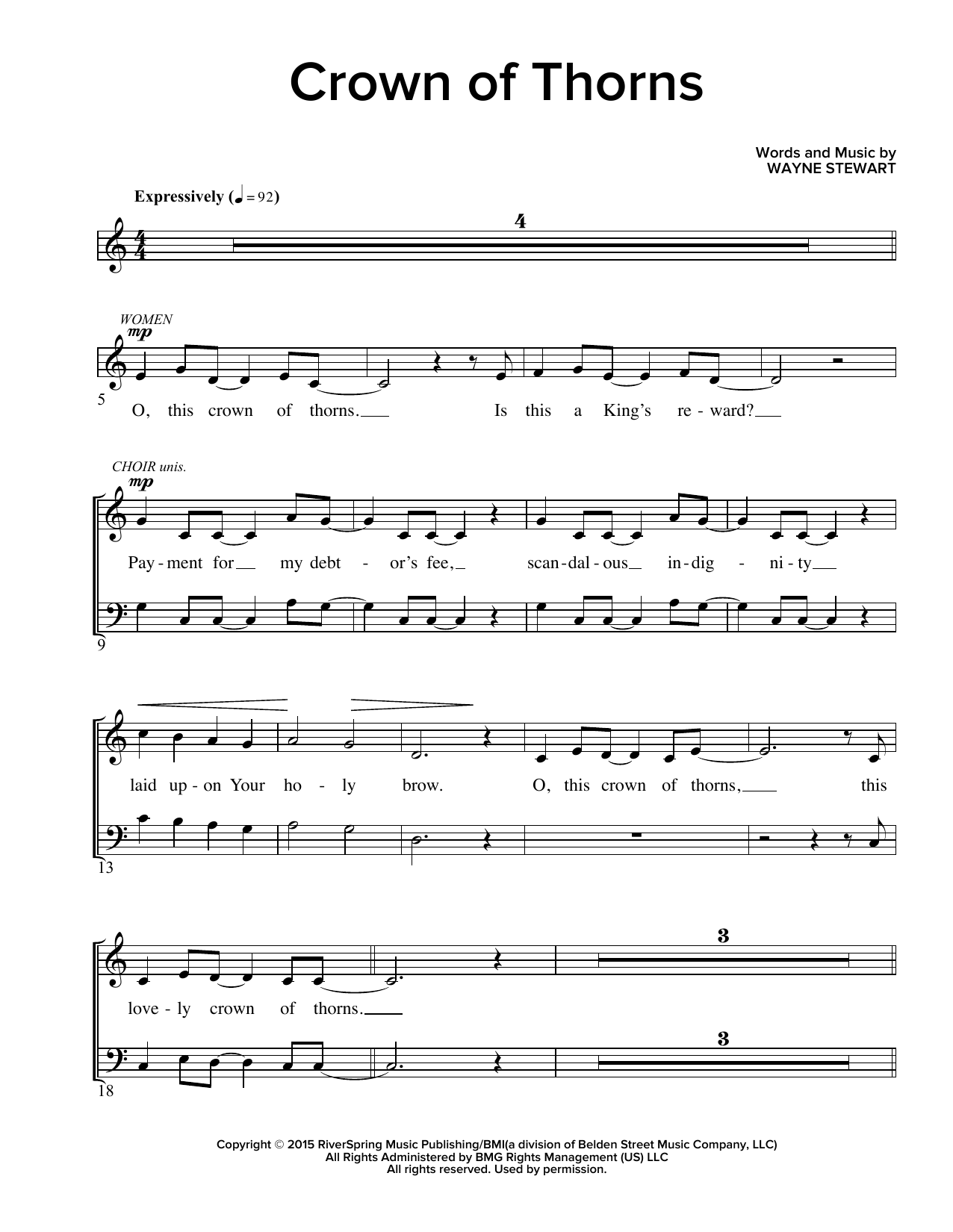 Download Wayne Stewart Crown Of Thorns Sheet Music and learn how to play Lead Sheet / Fake Book PDF digital score in minutes
