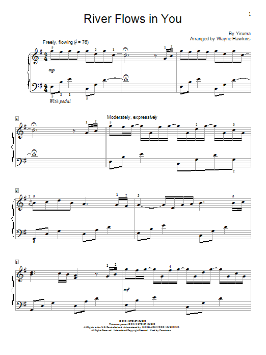 Wayne Hawkins River Flows In You Sheet Music Notes Chords Educational Piano Download Pop Pdf