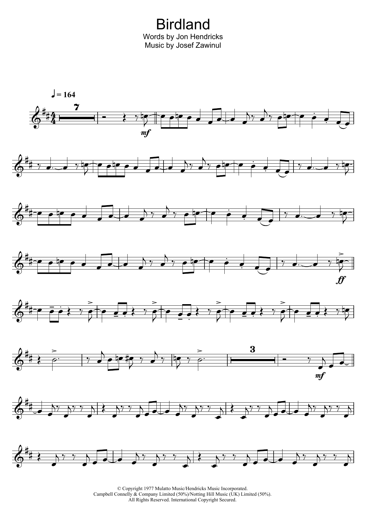 Download Weather Report Birdland Sheet Music and learn how to play Clarinet PDF digital score in minutes