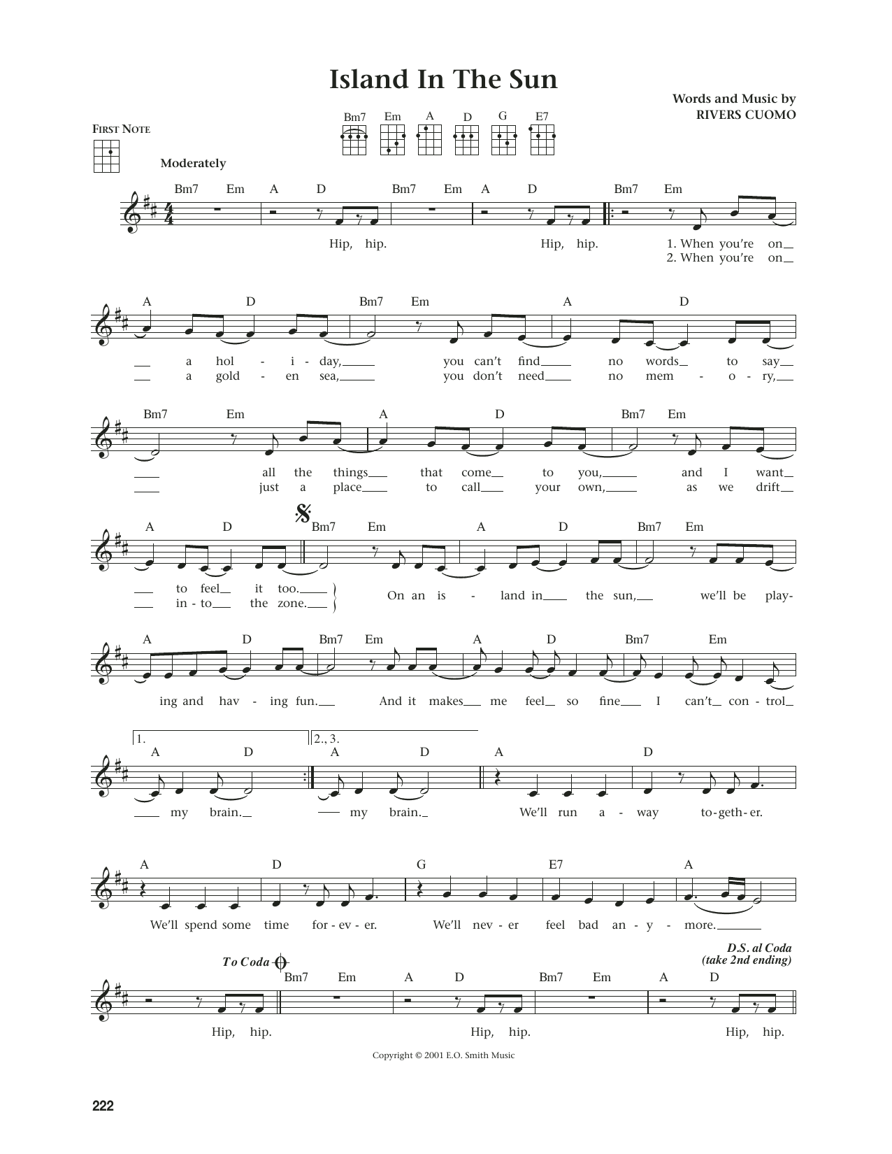 Download Weezer Island In The Sun (from The Daily Ukulele) (arr. Jim Beloff) Sheet Music and learn how to play Ukulele PDF digital score in minutes