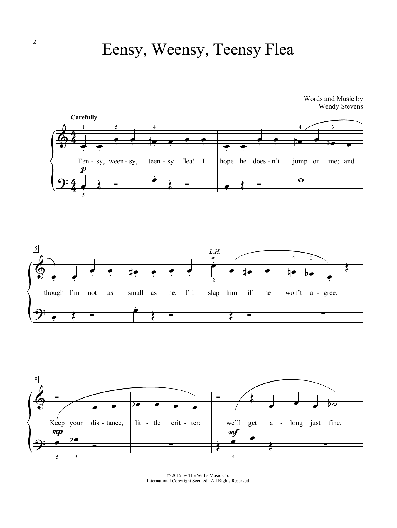 Download Wendy Stevens Eensy, Weensy, Teensy Flea Sheet Music and learn how to play Easy Piano PDF digital score in minutes