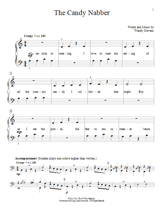 Download Wendy Stevens The Candy Nabber Sheet Music and learn how to play Easy Piano PDF digital score in minutes
