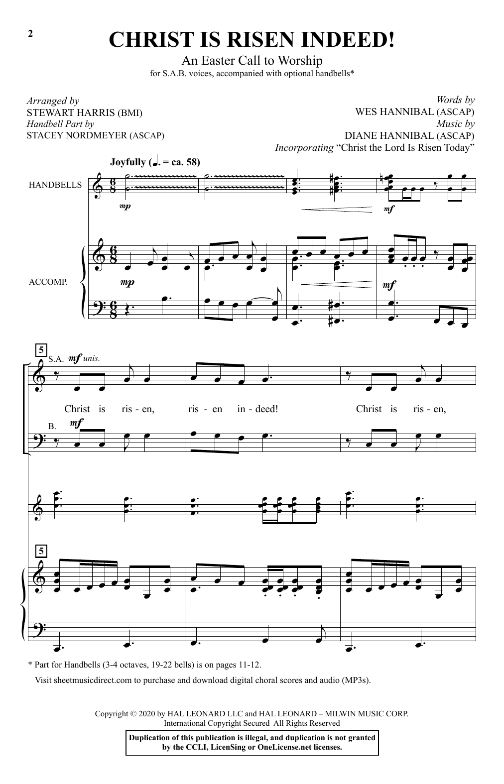 Download Wes Hannibal and Diane Hannibal Christ Is Risen Indeed! (An Easter Call To Worship) (arr. Stewart Harris) Sheet Music and learn how to play SAB Choir PDF digital score in minutes