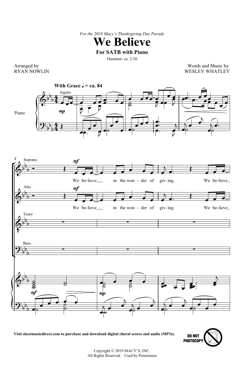 Download Wesley Whatley We Believe (arr. Ryan Nowlin) Sheet Music and learn how to play SATB Choir PDF digital score in minutes
