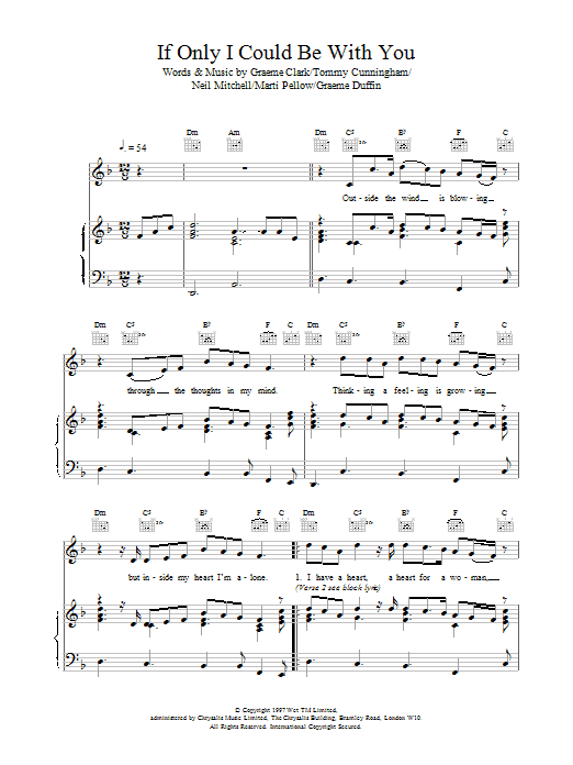 Download Wet Wet Wet If Only I Could Be With You Sheet Music and learn how to play Piano, Vocal & Guitar (Right-Hand Melody) PDF digital score in minutes