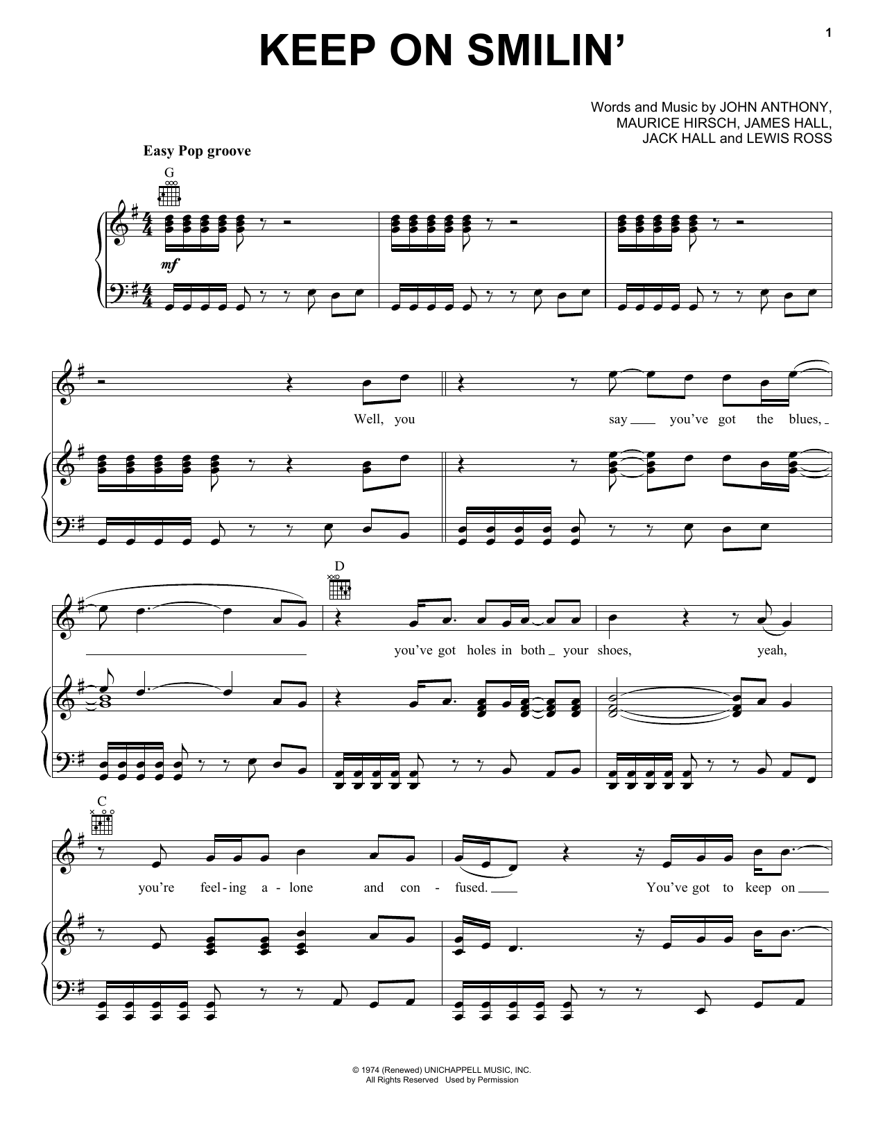 Download Wet Willie Keep On Smilin' Sheet Music and learn how to play Piano, Vocal & Guitar (Right-Hand Melody) PDF digital score in minutes