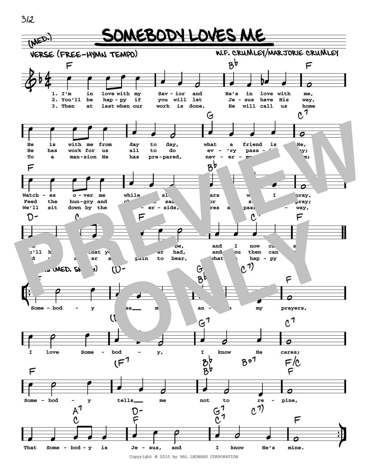 Download W.F. and Marjorie Crumley Somebody Loves Me (arr. Robert Rawlins) Sheet Music and learn how to play Real Book – Melody, Lyrics & Chords PDF digital score in minutes
