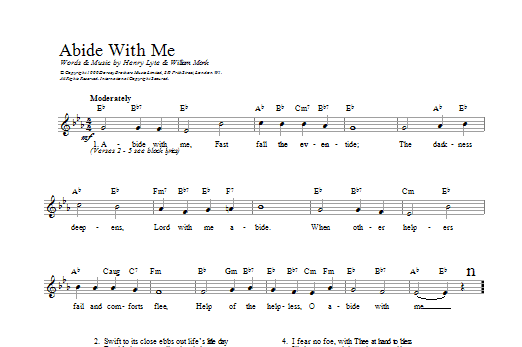 Download William Monk Abide With Me Sheet Music and learn how to play Melody Line & Chords PDF digital score in minutes