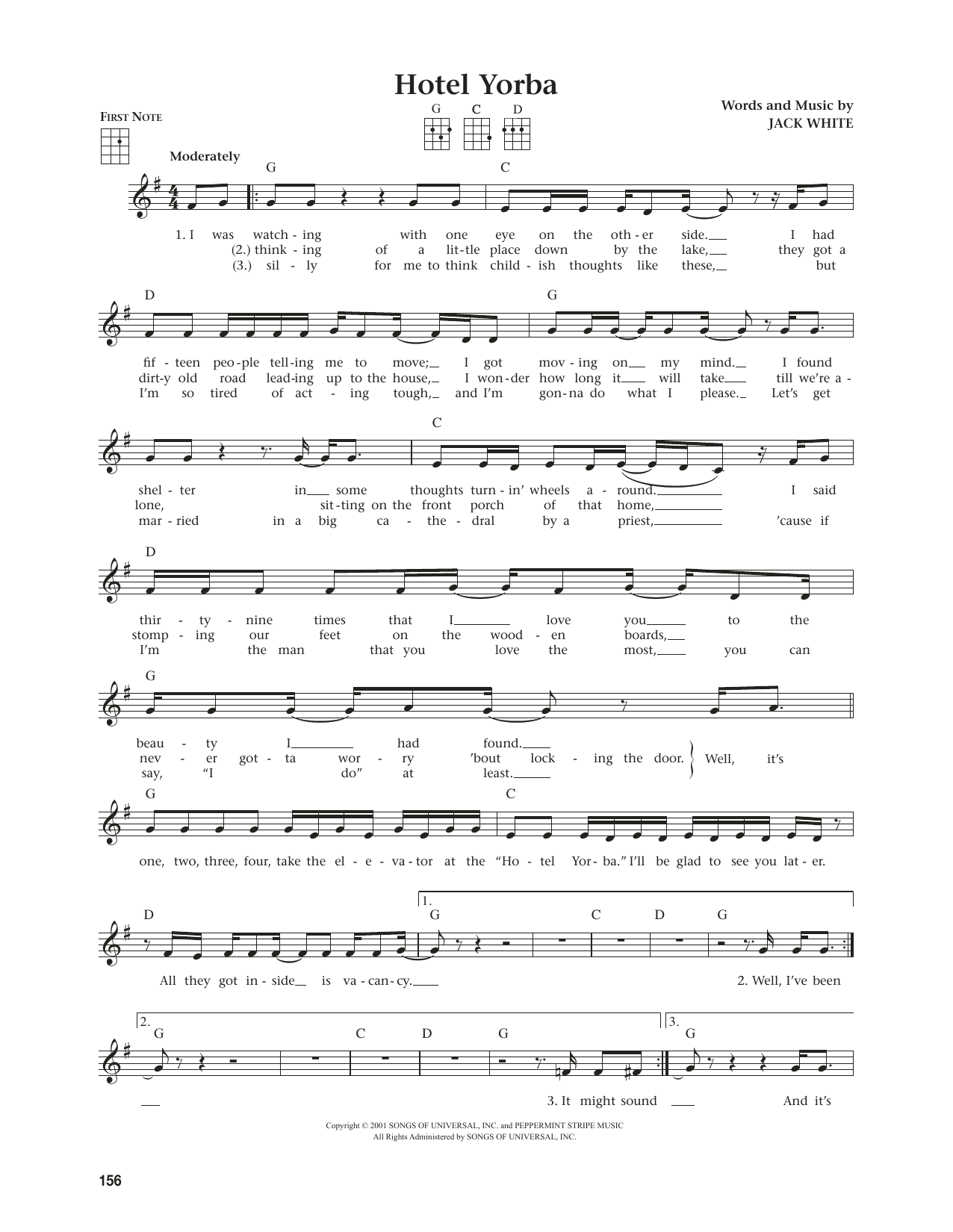 Download White Stripes Hotel Yorba (from The Daily Ukulele) (arr. Jim Beloff) Sheet Music and learn how to play Ukulele PDF digital score in minutes