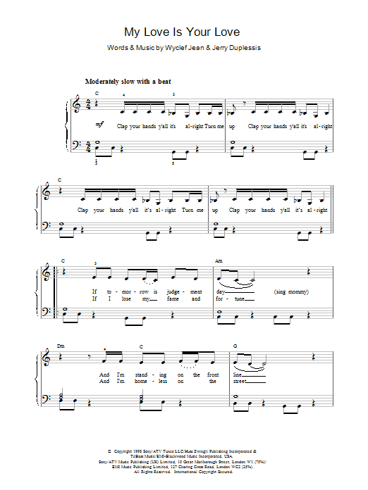 Download Whitney Houston My Love Is Your Love Sheet Music and learn how to play Piano, Vocal & Guitar (Right-Hand Melody) PDF digital score in minutes