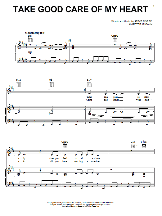 Download Whitney Houston Take Good Care Of My Heart Sheet Music and learn how to play Piano, Vocal & Guitar (Right-Hand Melody) PDF digital score in minutes