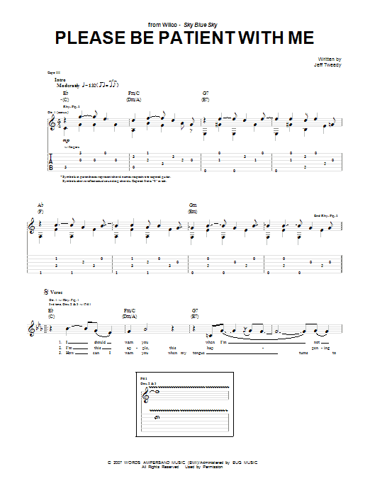 Download Wilco Please Be Patient With Me Sheet Music and learn how to play Guitar Tab PDF digital score in minutes