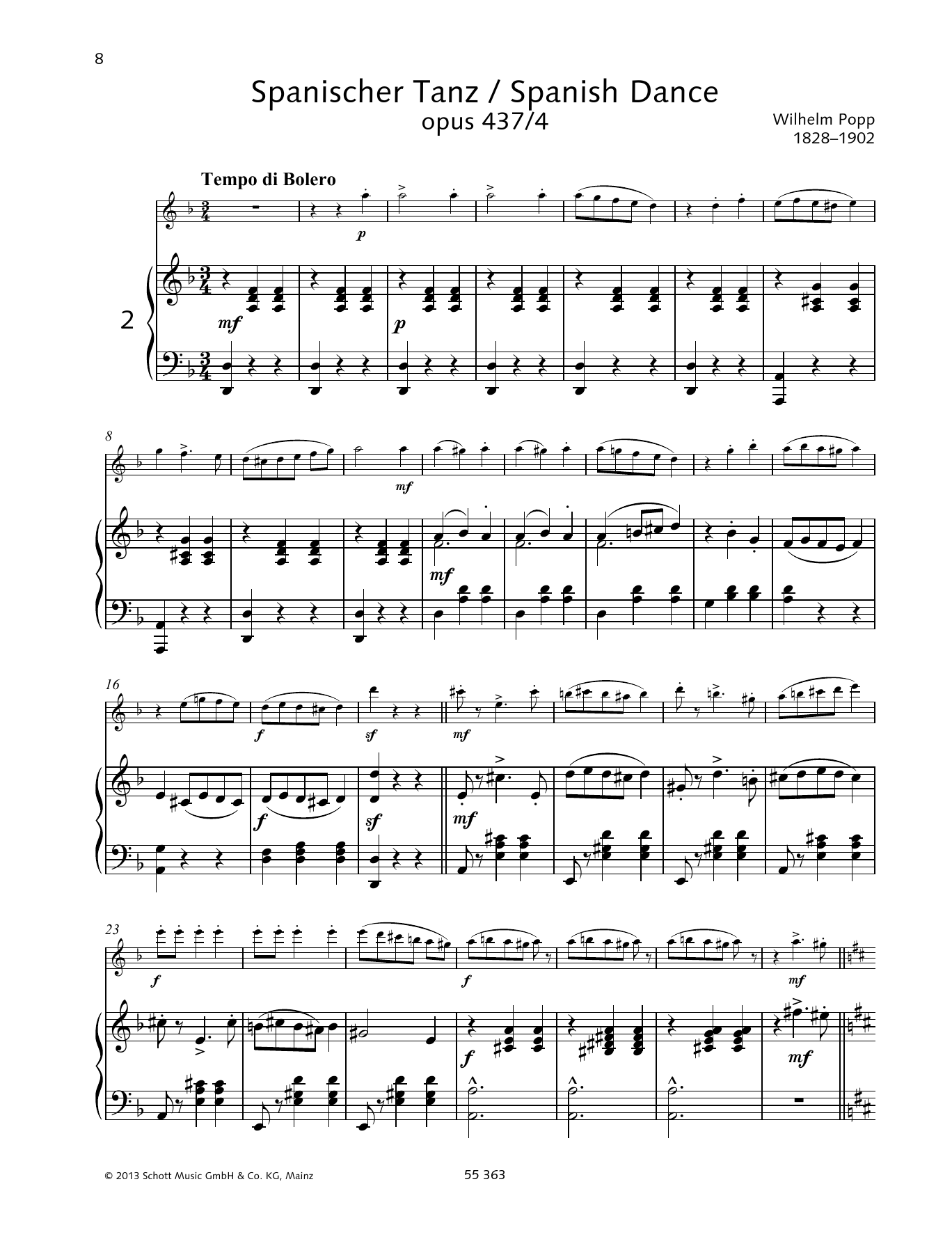 Download Wilhelm Popp Spanish Dance Sheet Music and learn how to play Woodwind Solo PDF digital score in minutes