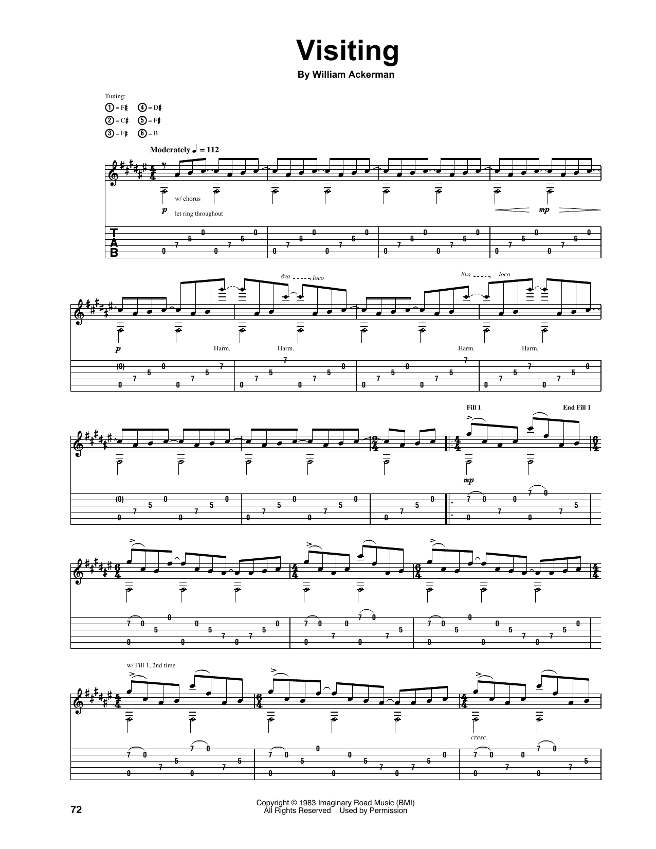 Download Will Ackerman Visiting Sheet Music and learn how to play Guitar Tab PDF digital score in minutes