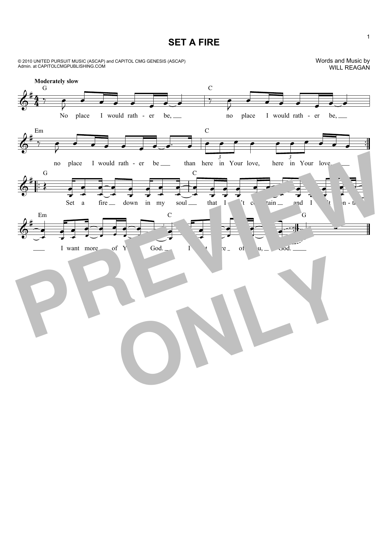 Download Will Reagan Set A Fire Sheet Music and learn how to play Lead Sheet / Fake Book PDF digital score in minutes