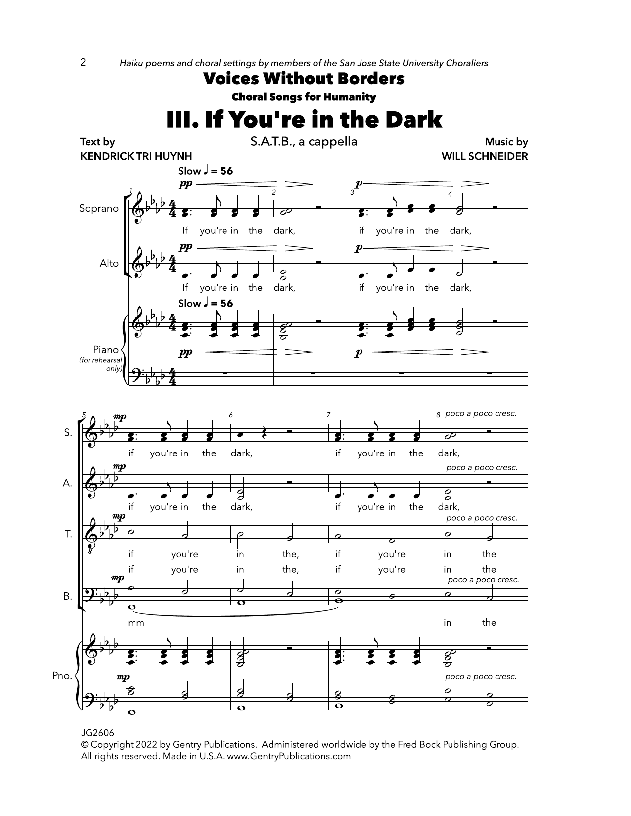 Download Will Schneider If You're in the Dark Sheet Music and learn how to play SATB Choir PDF digital score in minutes