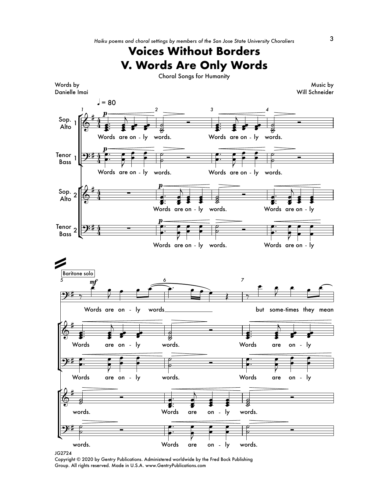 Download Will Schneider Words Are Only Words Sheet Music and learn how to play SATB Choir PDF digital score in minutes