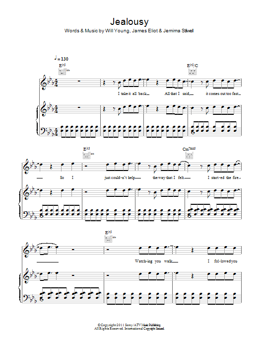 Download Will Young Jealousy Sheet Music and learn how to play Clarinet PDF digital score in minutes