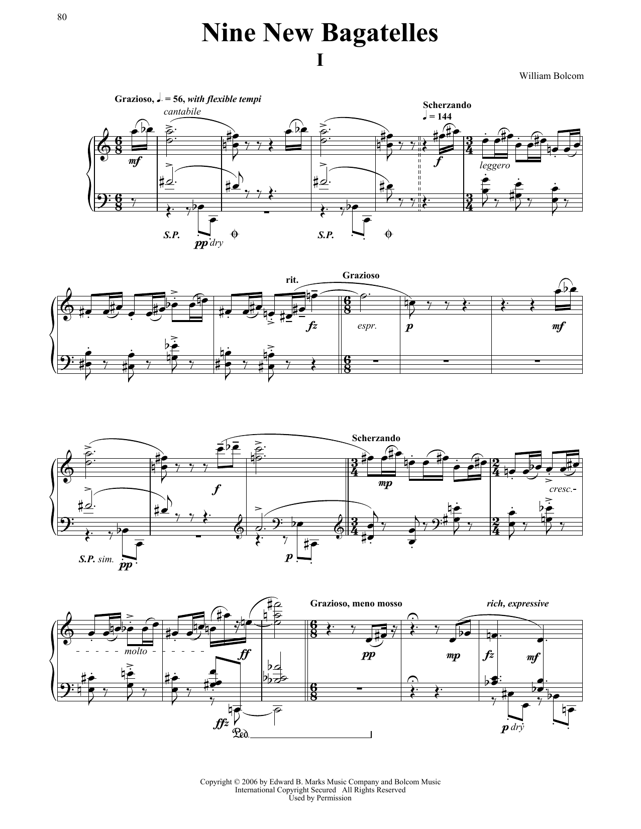 Download William Bolcom Nine New Bagatelles Sheet Music and learn how to play Piano PDF digital score in minutes