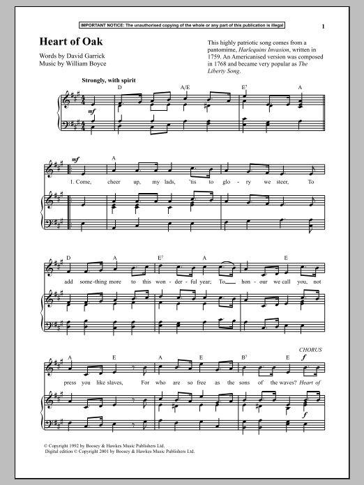 Download William Boyce Heart Of Oak Sheet Music and learn how to play Piano PDF digital score in minutes