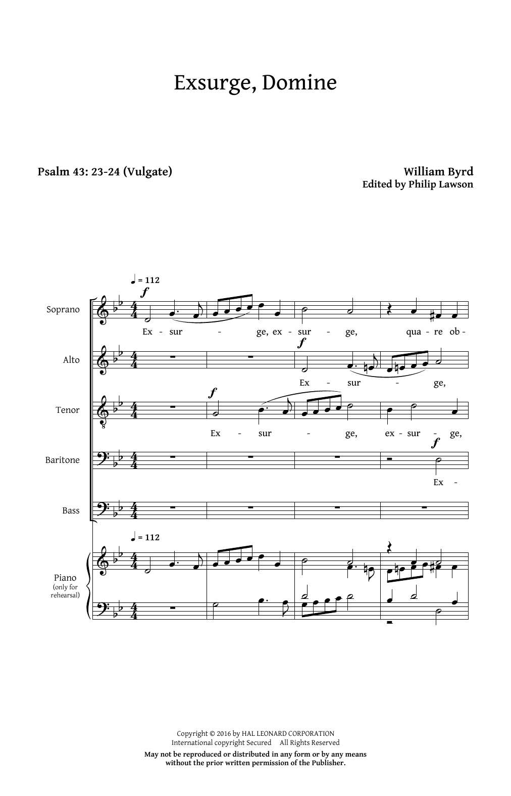Download Philip Lawson Exsurge, Domine Sheet Music and learn how to play SATB PDF digital score in minutes