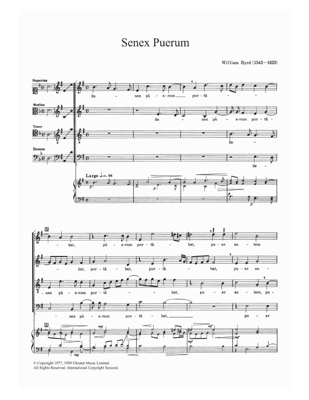 Download William Byrd Senex Puerum Sheet Music and learn how to play SATB PDF digital score in minutes