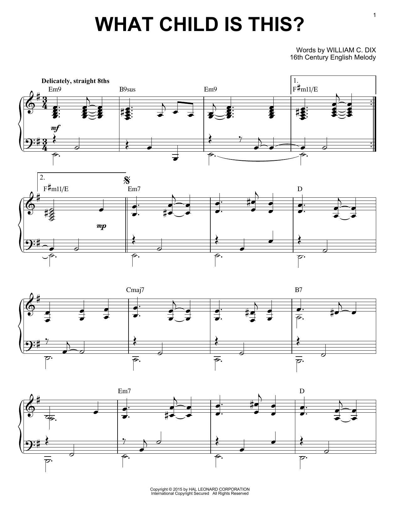 Download William C. Dix What Child Is This? Sheet Music and learn how to play Piano PDF digital score in minutes