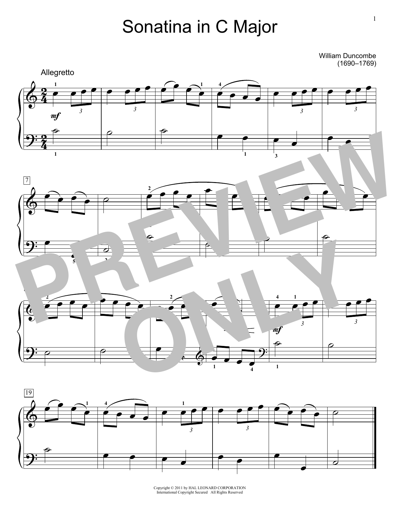 Download Jennifer Linn Sonatina Sheet Music and learn how to play Easy Piano PDF digital score in minutes