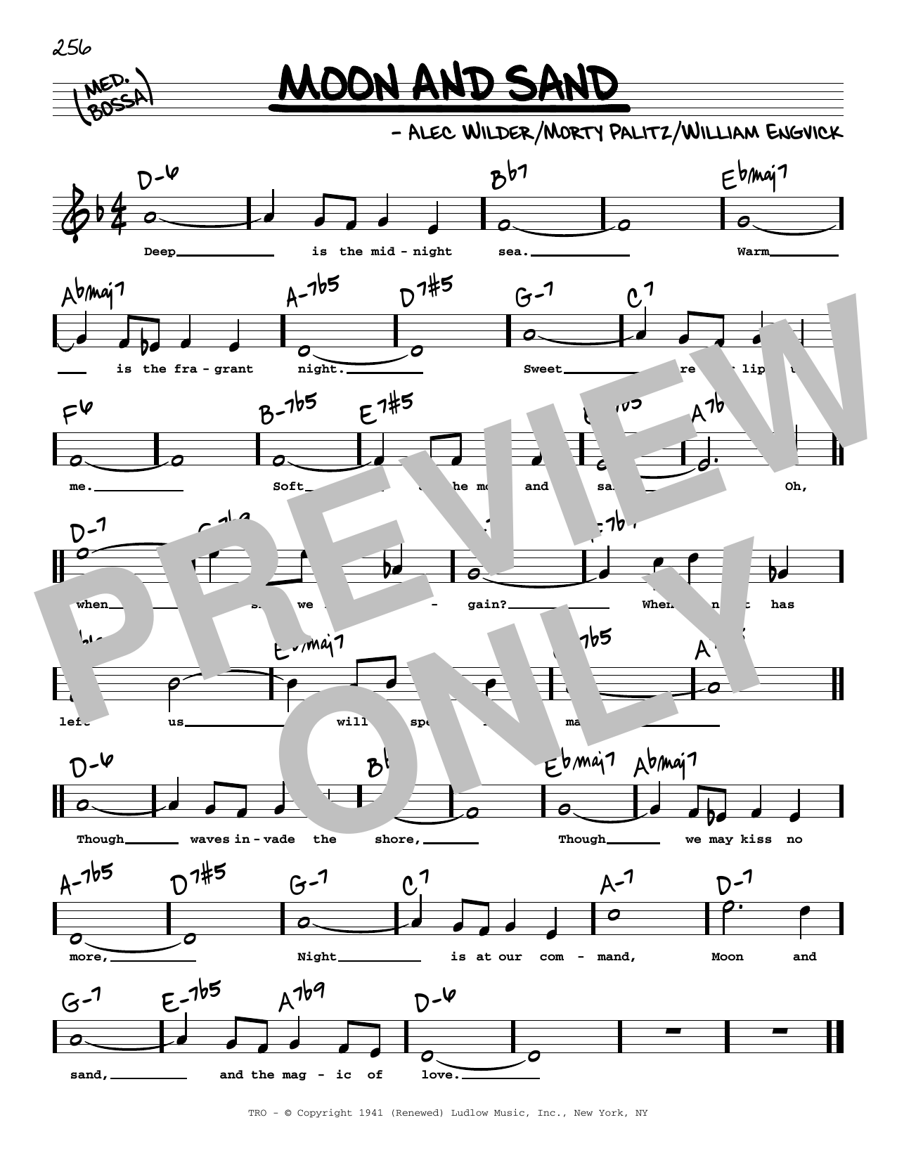 Download William Engvick Moon And Sand (High Voice) Sheet Music and learn how to play Real Book – Melody, Lyrics & Chords PDF digital score in minutes
