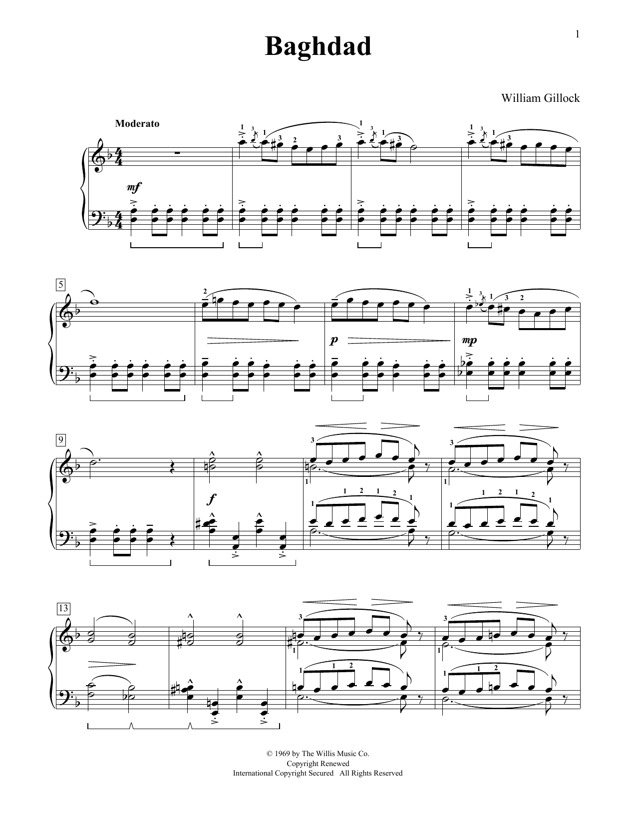 Download William Gillock Baghdad Sheet Music and learn how to play Educational Piano PDF digital score in minutes