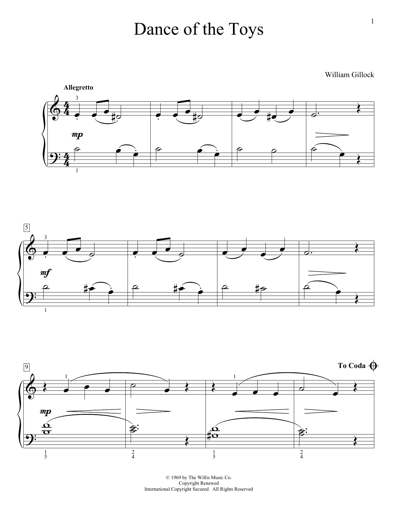 Download William Gillock Dance Of The Toys Sheet Music and learn how to play Educational Piano PDF digital score in minutes