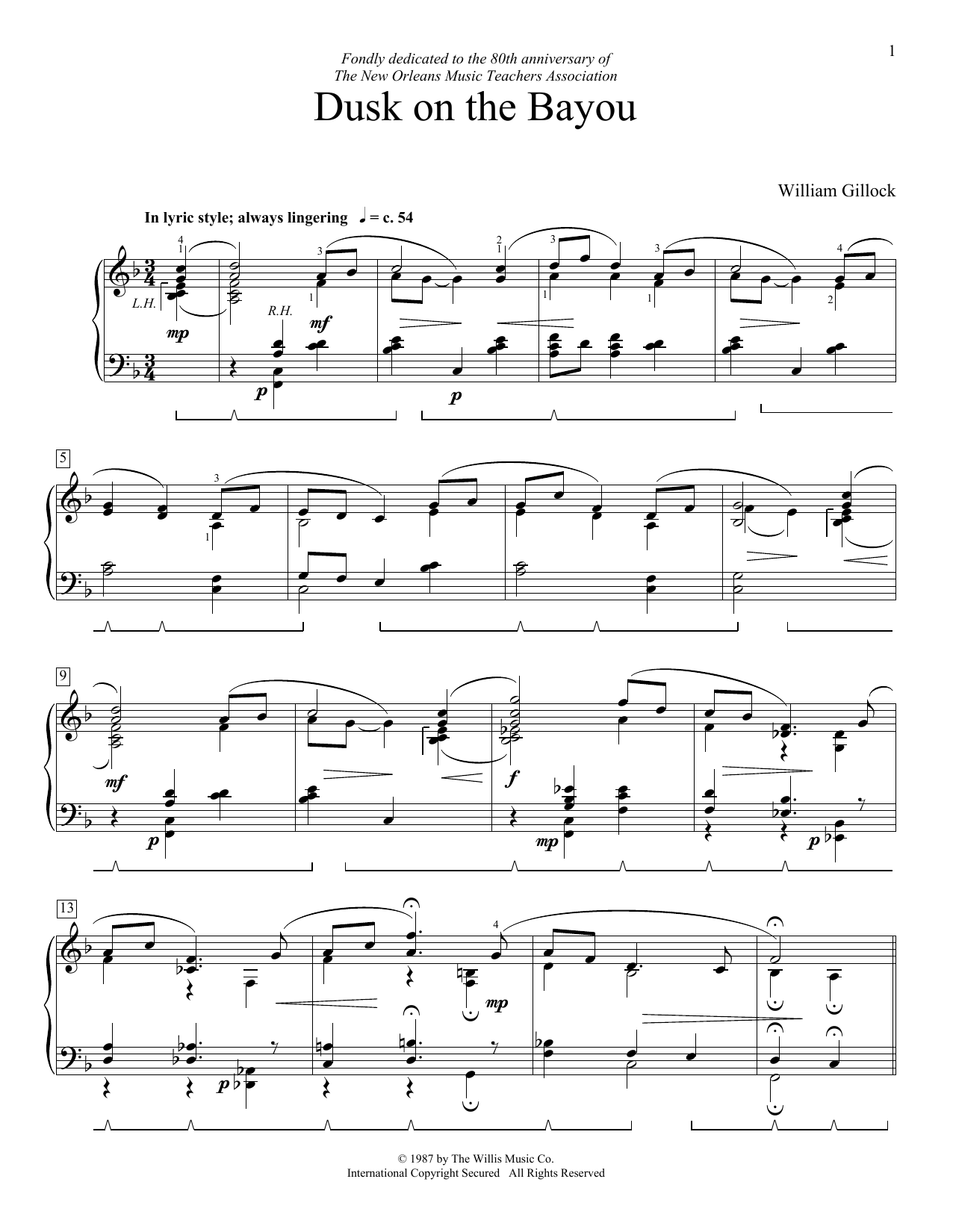 Download William Gillock Deserted Plantation Sheet Music and learn how to play Educational Piano PDF digital score in minutes