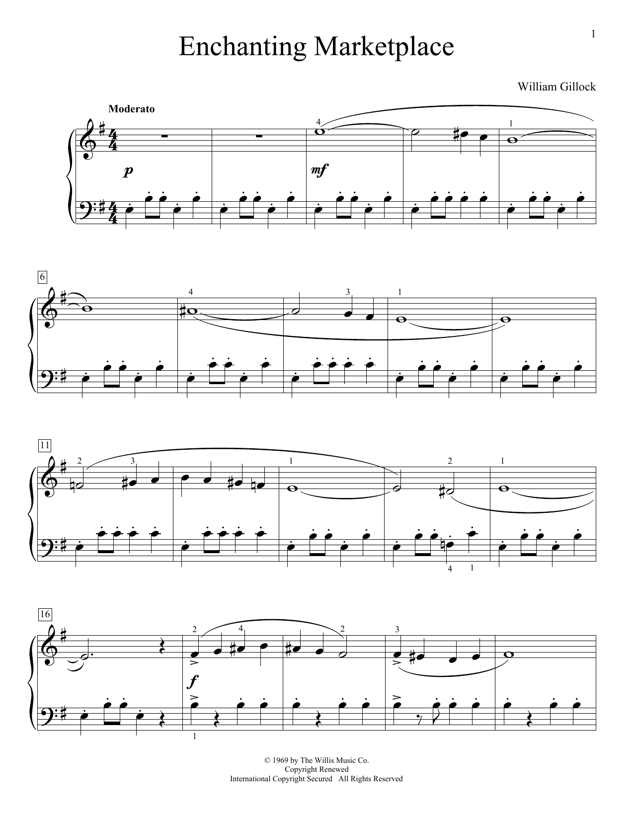Download William Gillock Oriental Marketplace Sheet Music and learn how to play Educational Piano PDF digital score in minutes