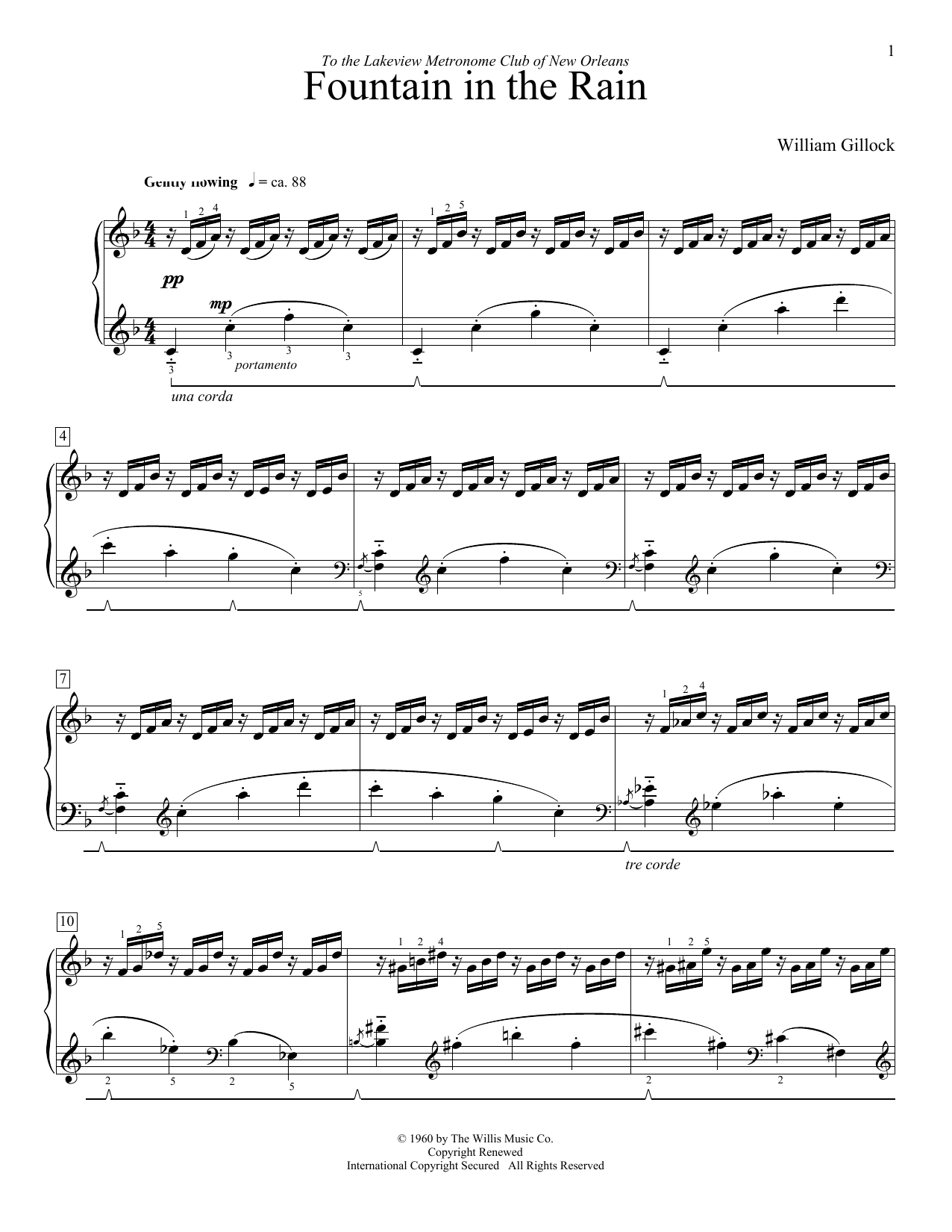 Download William Gillock Fountain In The Rain Sheet Music and learn how to play Piano PDF digital score in minutes