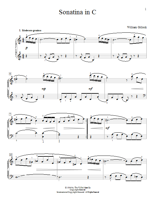 Download William Gillock Sonatina In C Sheet Music and learn how to play Piano PDF digital score in minutes