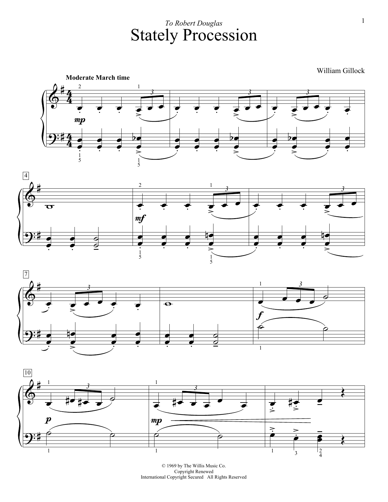 Download William Gillock Stately Procession Sheet Music and learn how to play Piano PDF digital score in minutes