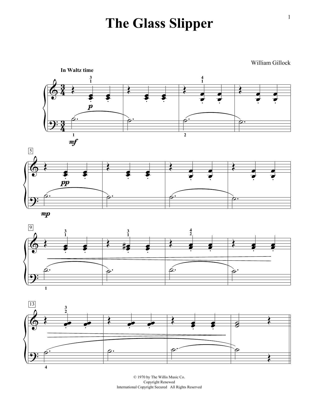 Download William Gillock The Glass Slipper Sheet Music and learn how to play Educational Piano PDF digital score in minutes