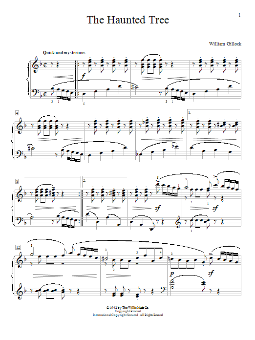 Download William Gillock The Haunted Tree Sheet Music and learn how to play Easy Piano PDF digital score in minutes