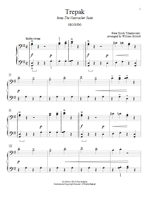 Download William Gillock Trepak Sheet Music and learn how to play Piano Duet PDF digital score in minutes