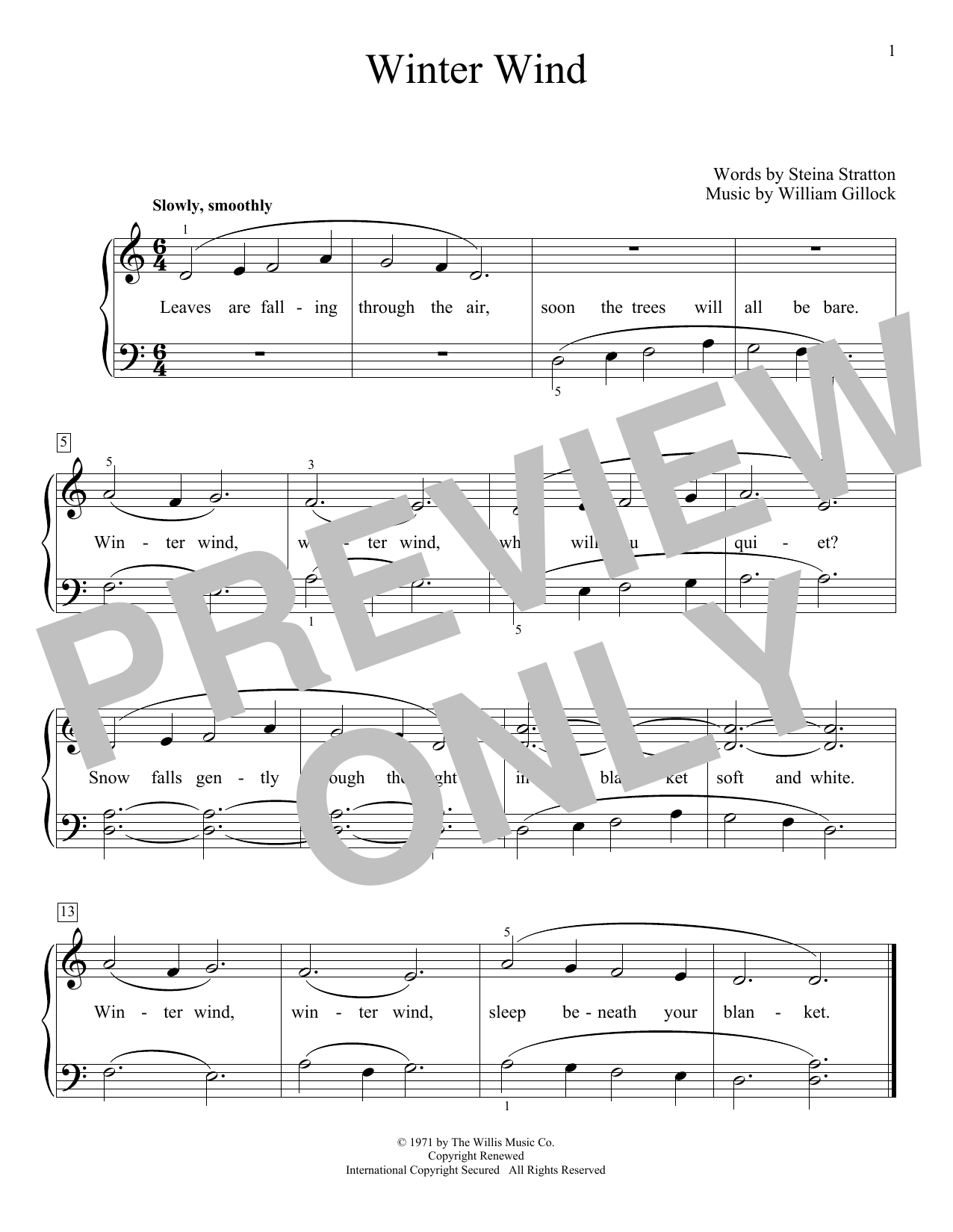 Download William Gillock Winter Wind Sheet Music and learn how to play Educational Piano PDF digital score in minutes