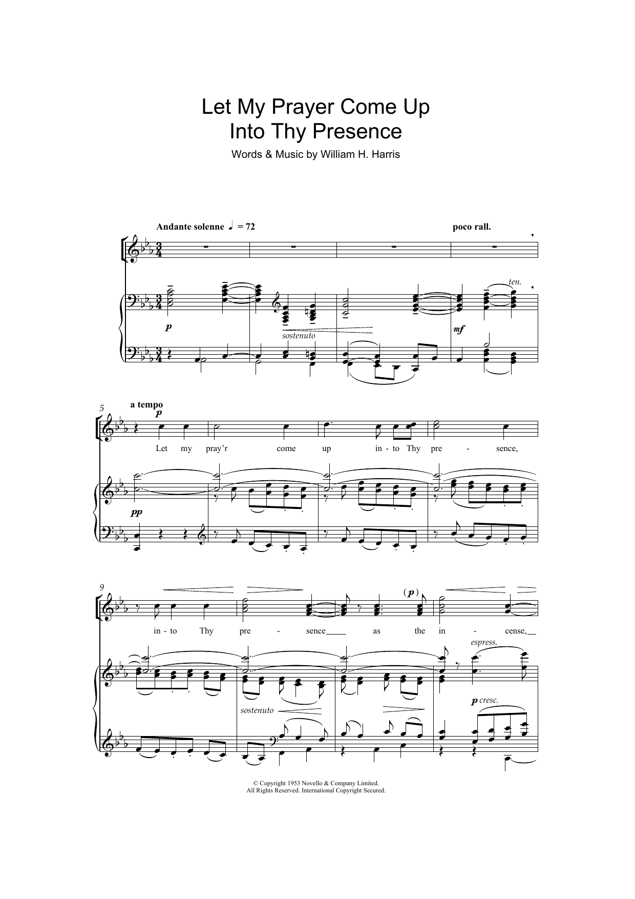 Download William H. Harris Let My Prayer Come Up Into Thy Presence Sheet Music and learn how to play SATB Choir PDF digital score in minutes