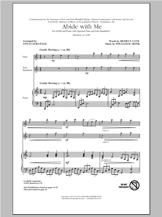 Download Anna Laura Page Abide With Me Sheet Music and learn how to play SATB PDF digital score in minutes